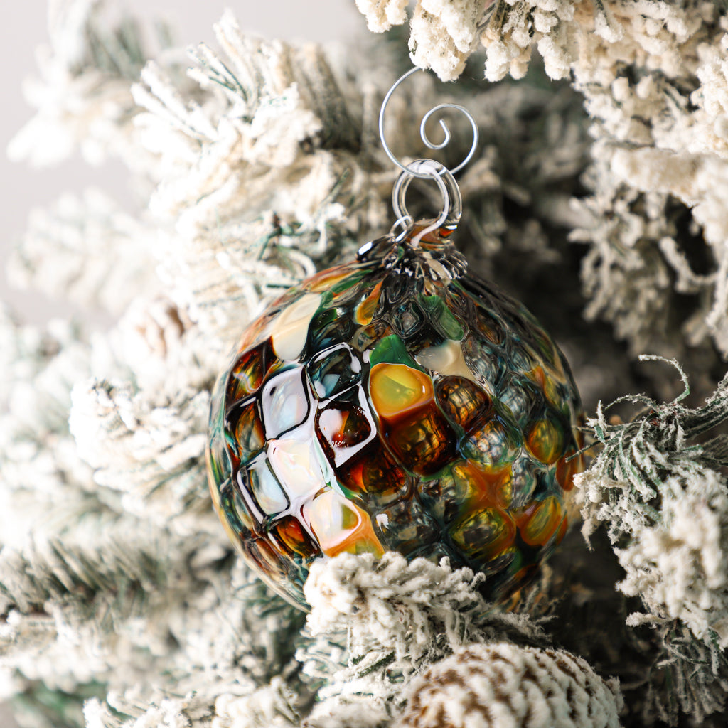 Gingerbread Forest Handblown Glass Ornament