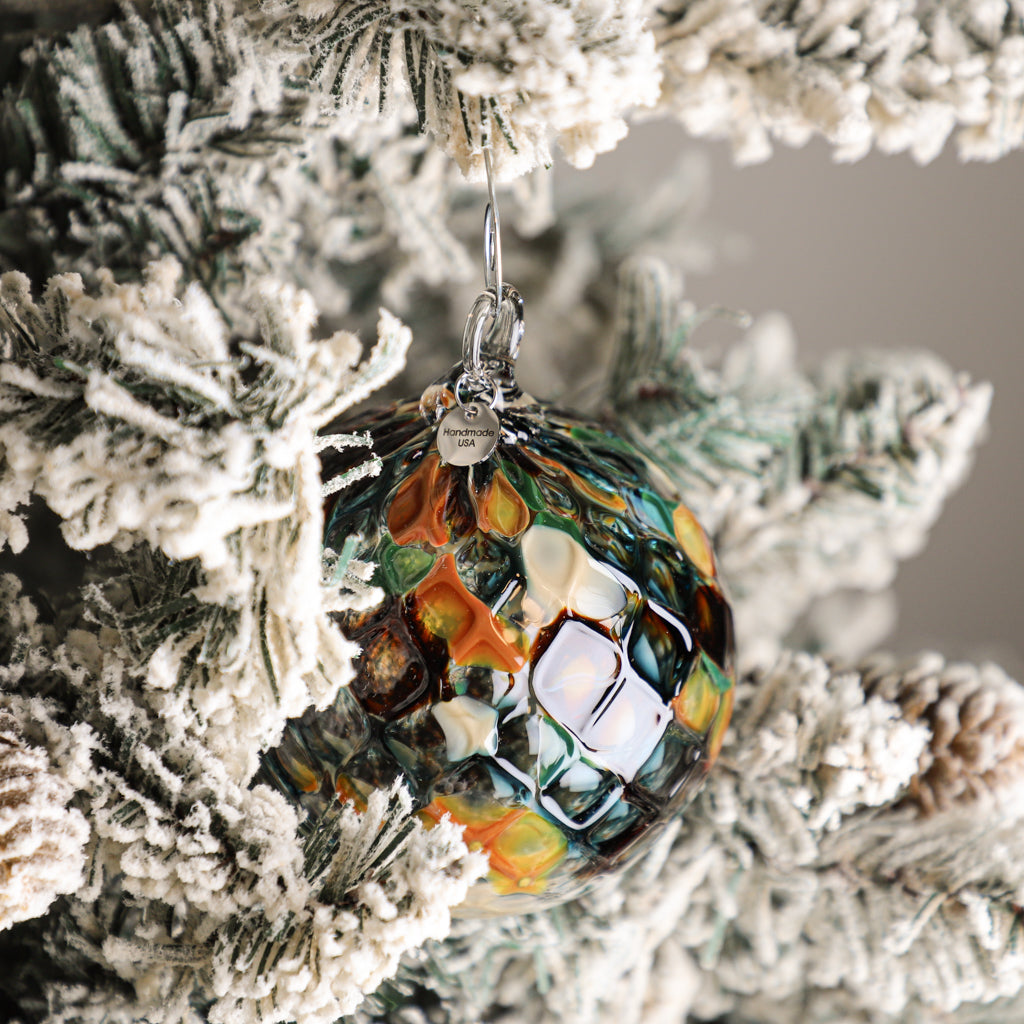 Gingerbread Forest Handblown Glass Ornament