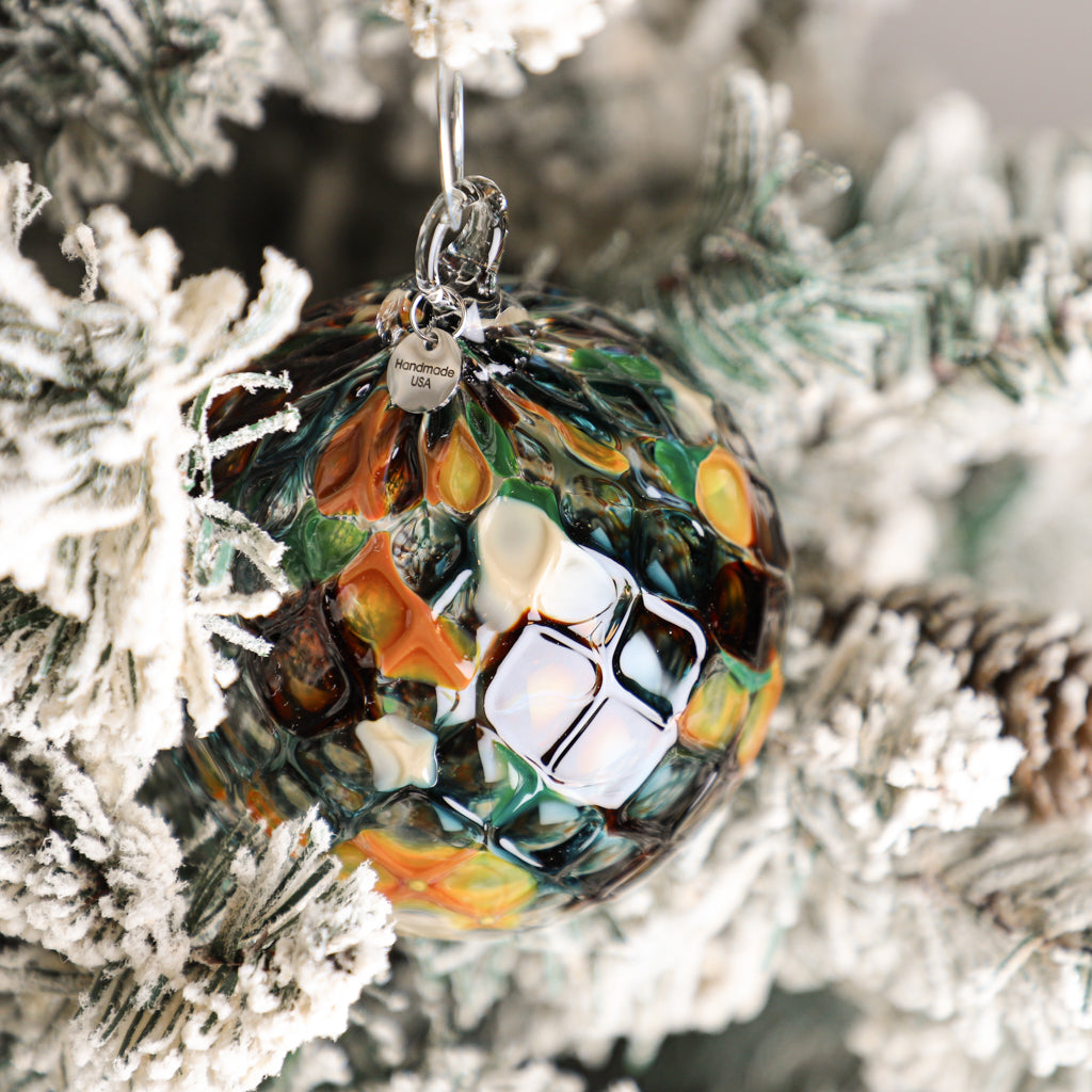 Gingerbread Forest Handblown Glass Ornament