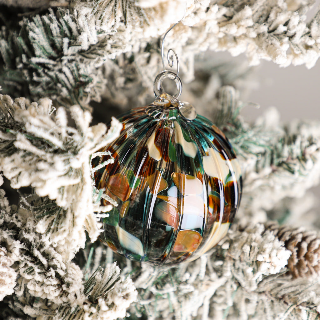 Gingerbread Forest Handblown Glass Ornament