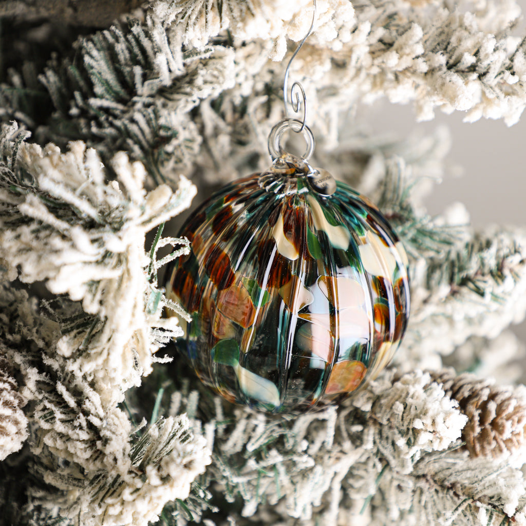 Gingerbread Forest Handblown Glass Ornament