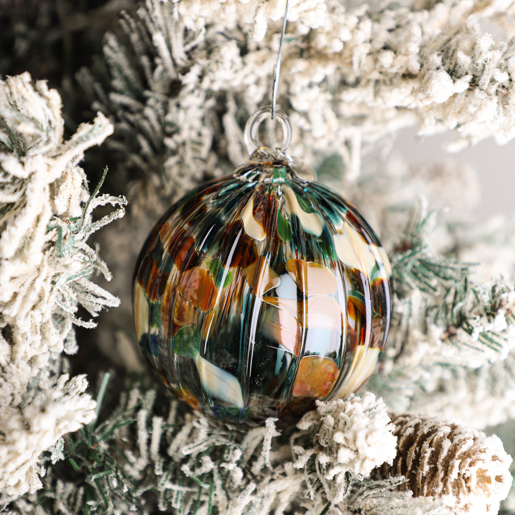 Gingerbread Forest Handblown Glass Ornament
