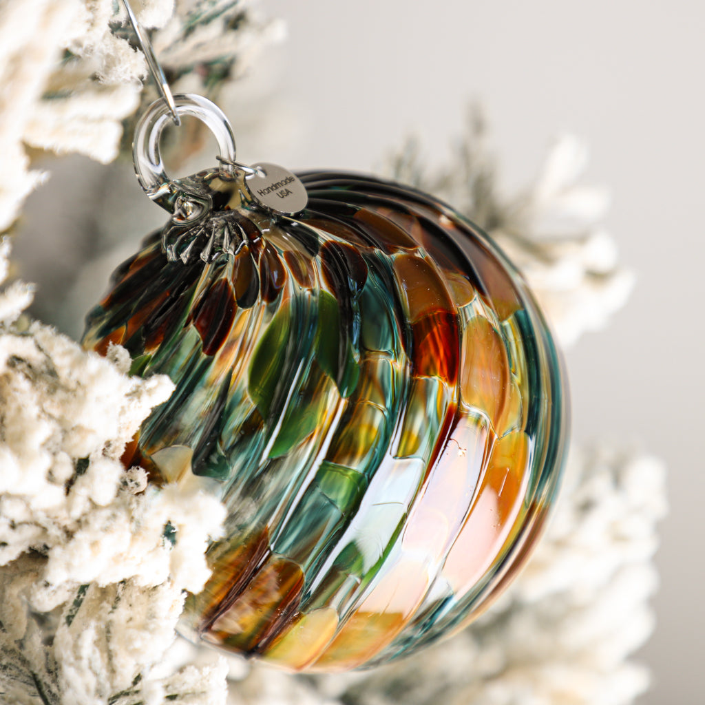 Gingerbread Forest Handblown Glass Ornament