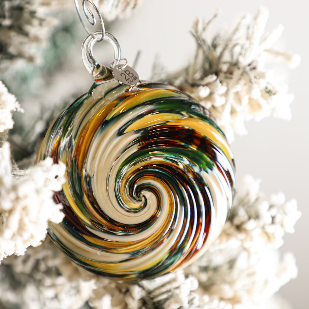 Gingerbread Forest Handblown Glass Ornament