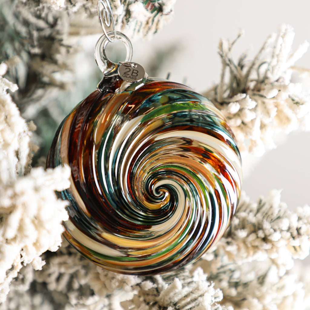 Gingerbread Forest Handblown Glass Ornament