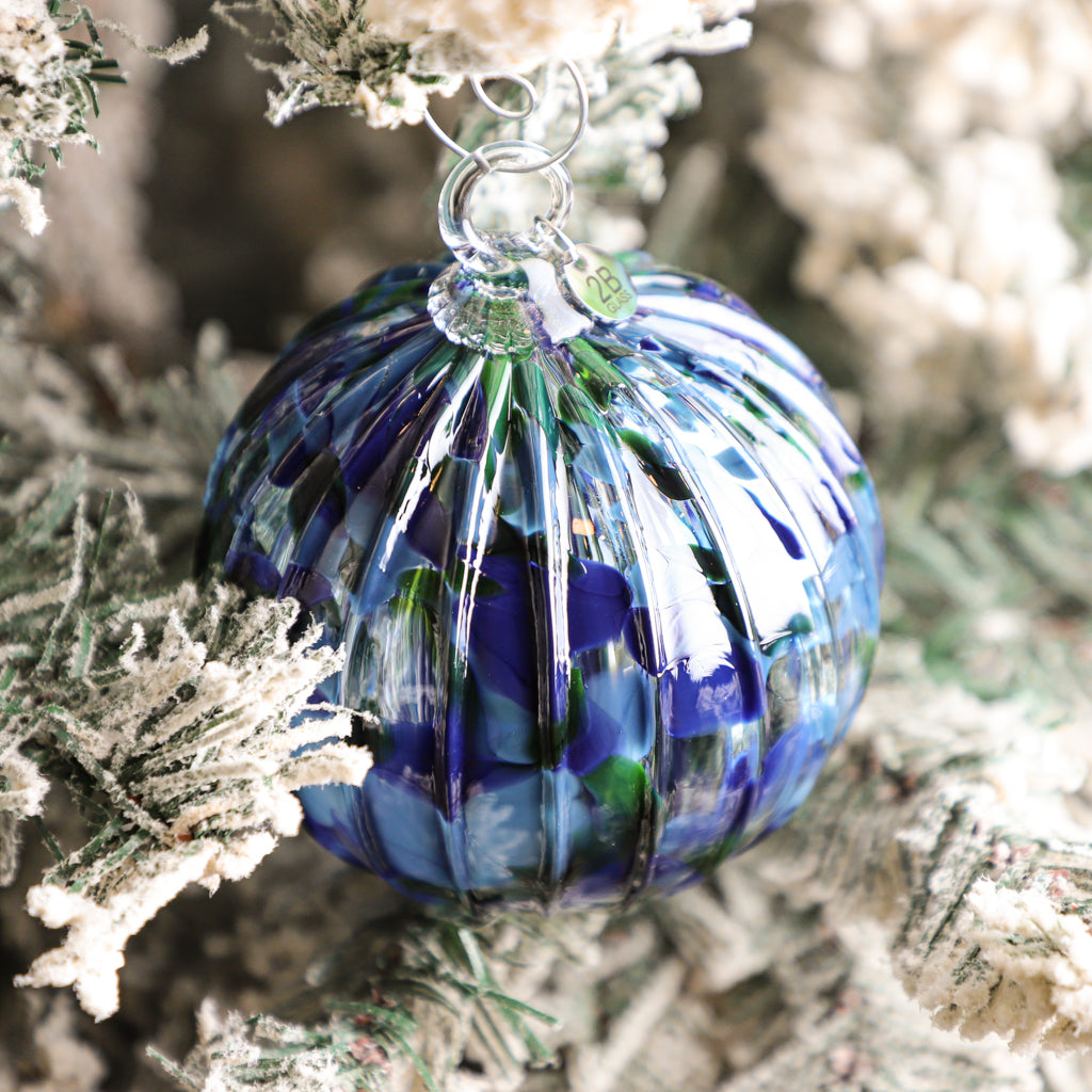 Cabin on the Lake Handblown Glass Ornament