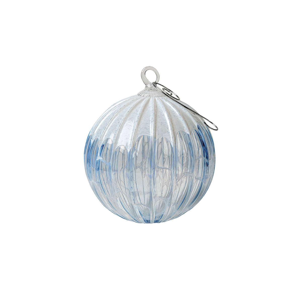 Ice Snow Flurry Handblown Glass Ornament