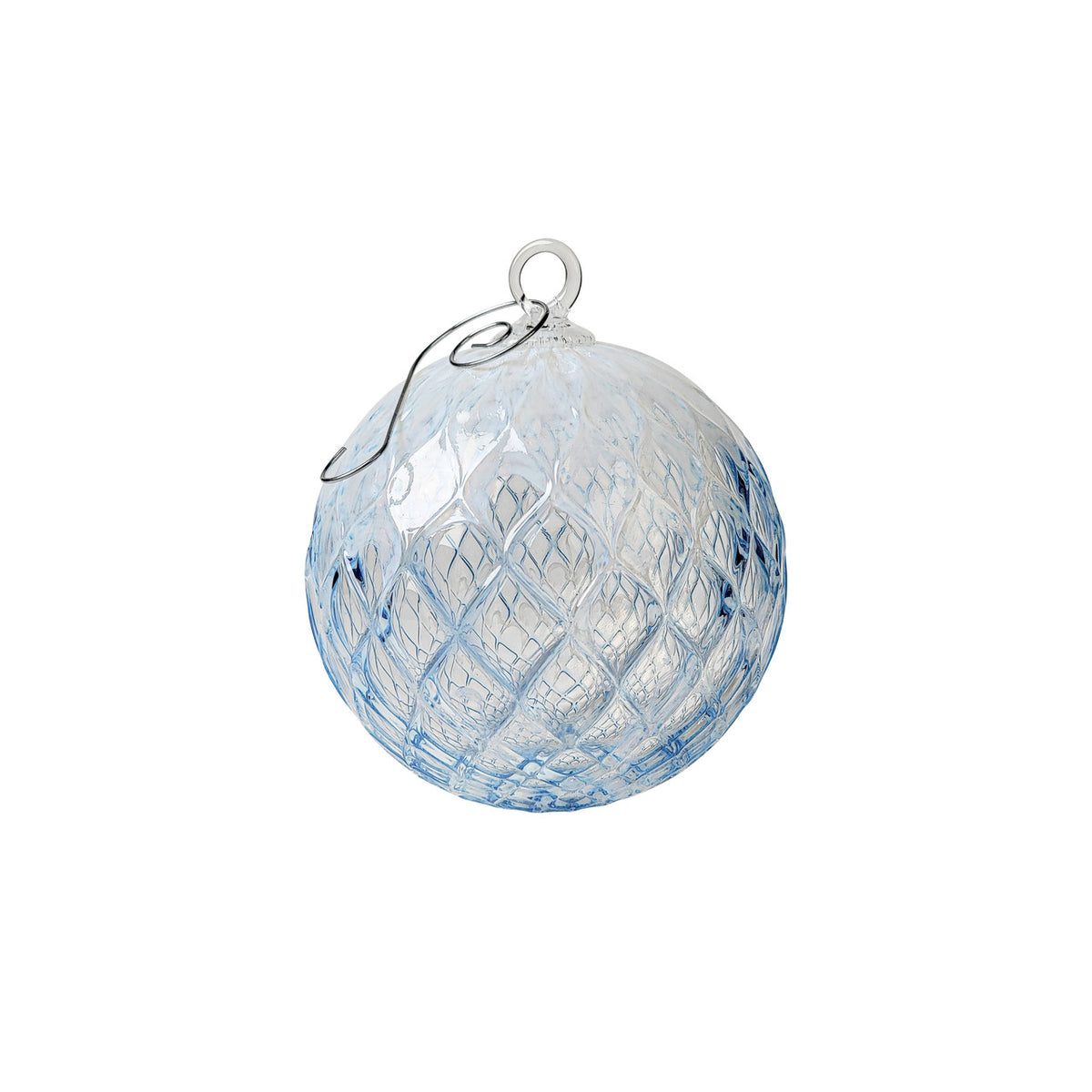 Ice Snow Flurry Handblown Glass Ornament
