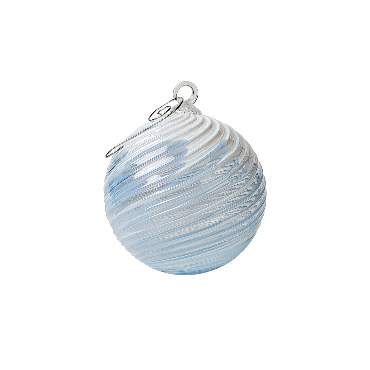 Ice Snow Flurry Handblown Glass Ornament
