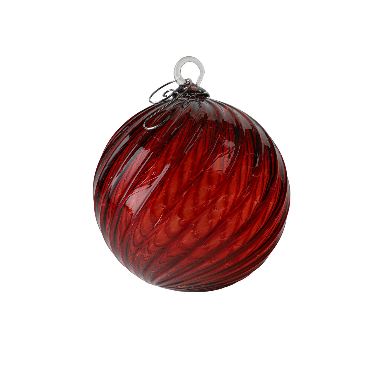 Candy Apple Red Set of 6 Mixed Handblown Glass Ornaments
