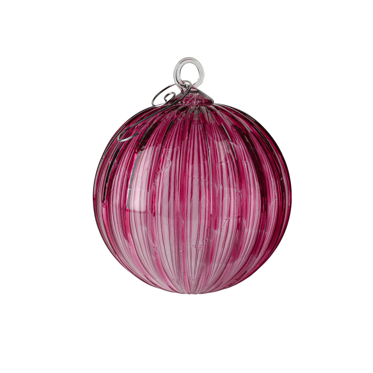 Raspberry Handblown Glass Ornament