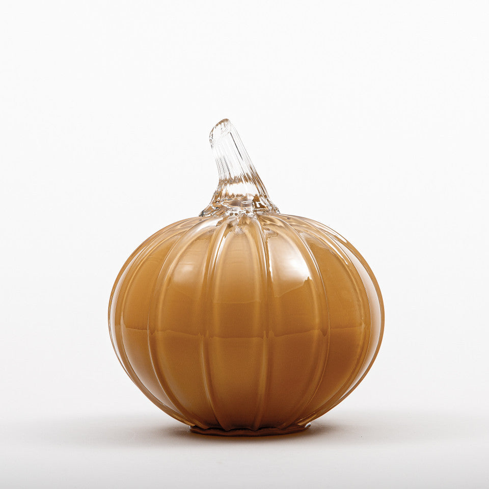 Wheat Glass Pumpkin w/Tealight