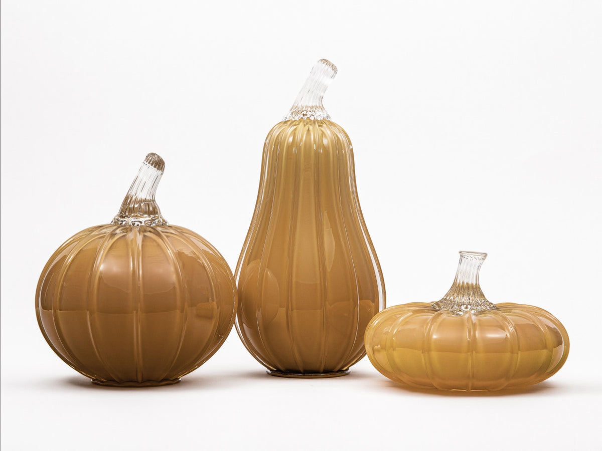 Wheat Glass Pumpkin w/Tealight