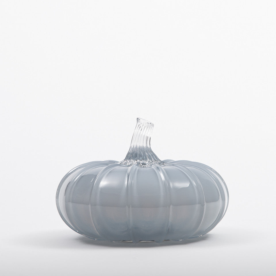 Periwinkle Glass Pumpkin w/Tealight