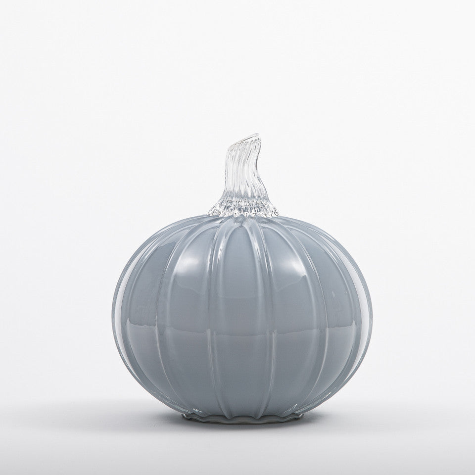 Periwinkle Glass Pumpkin w/Tealight