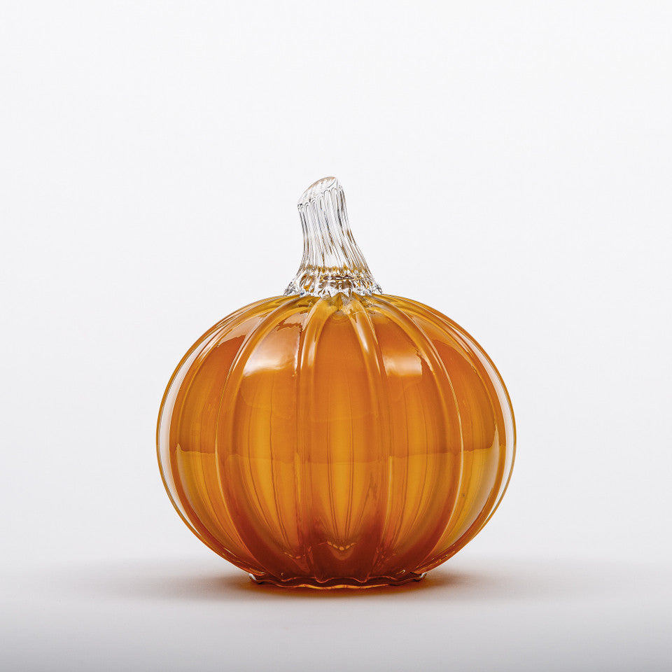 Golden Hour Glass Pumpkin w/Tealight