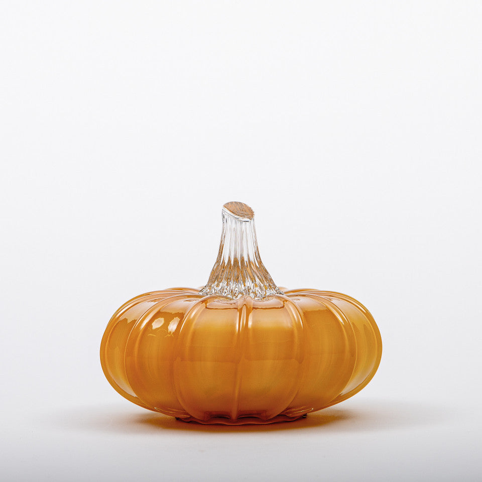 Golden Hour Glass Pumpkin w/Tealight