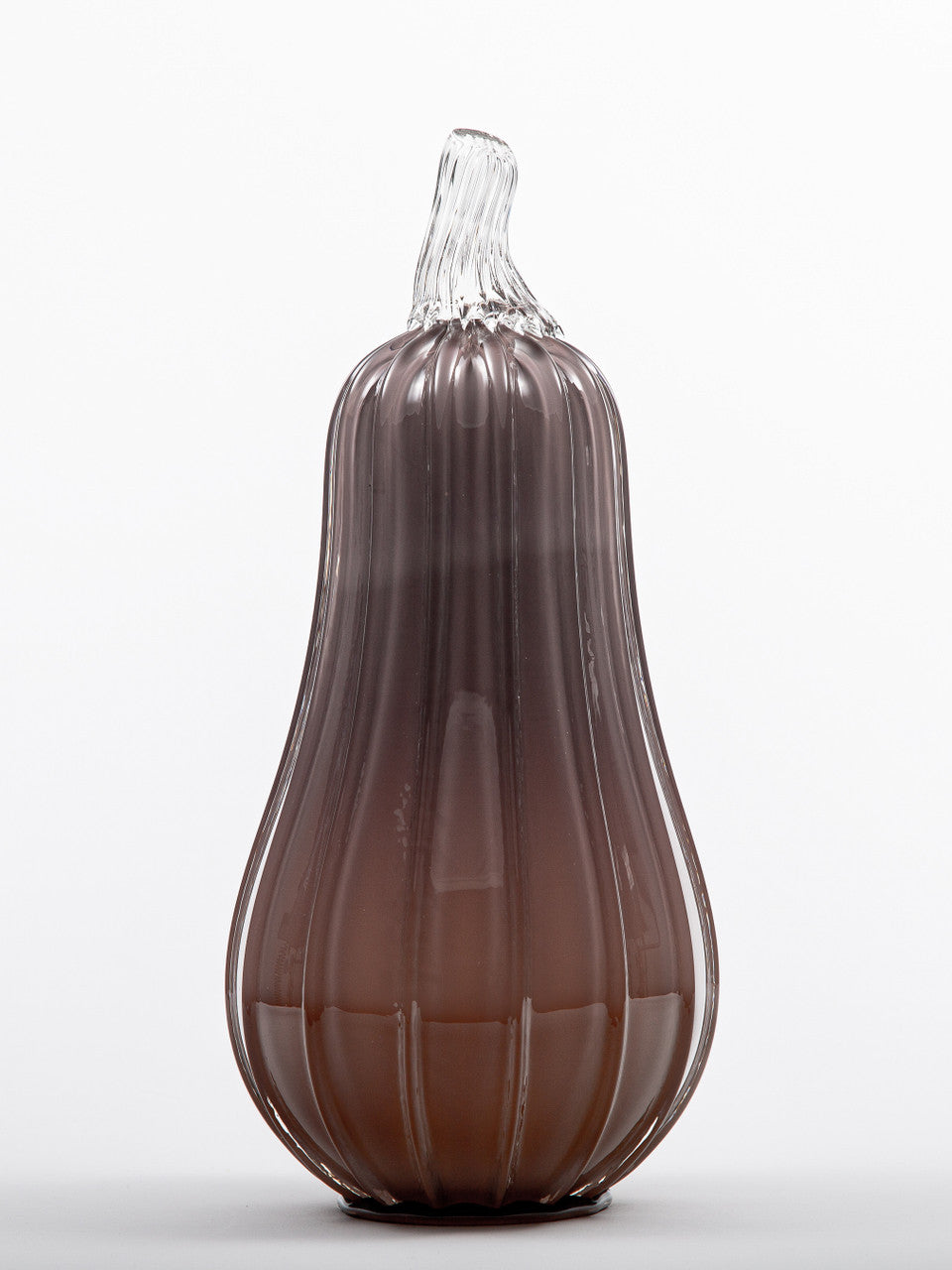 Aubergine Glass Pumpkin w/Tealight