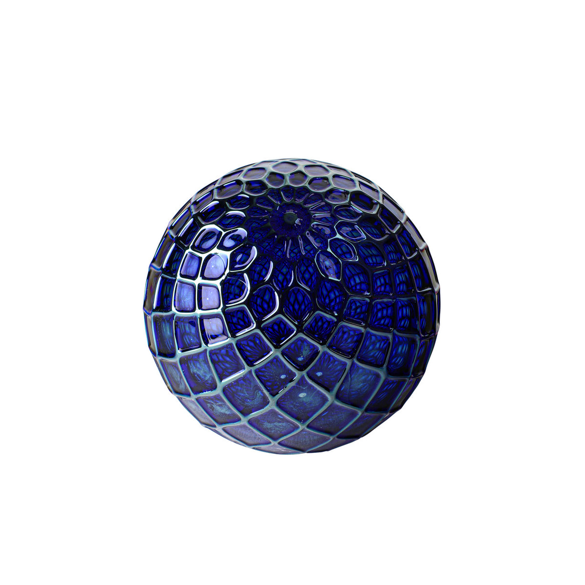 Metallic Mountain Blue Handblown Glass Ornament