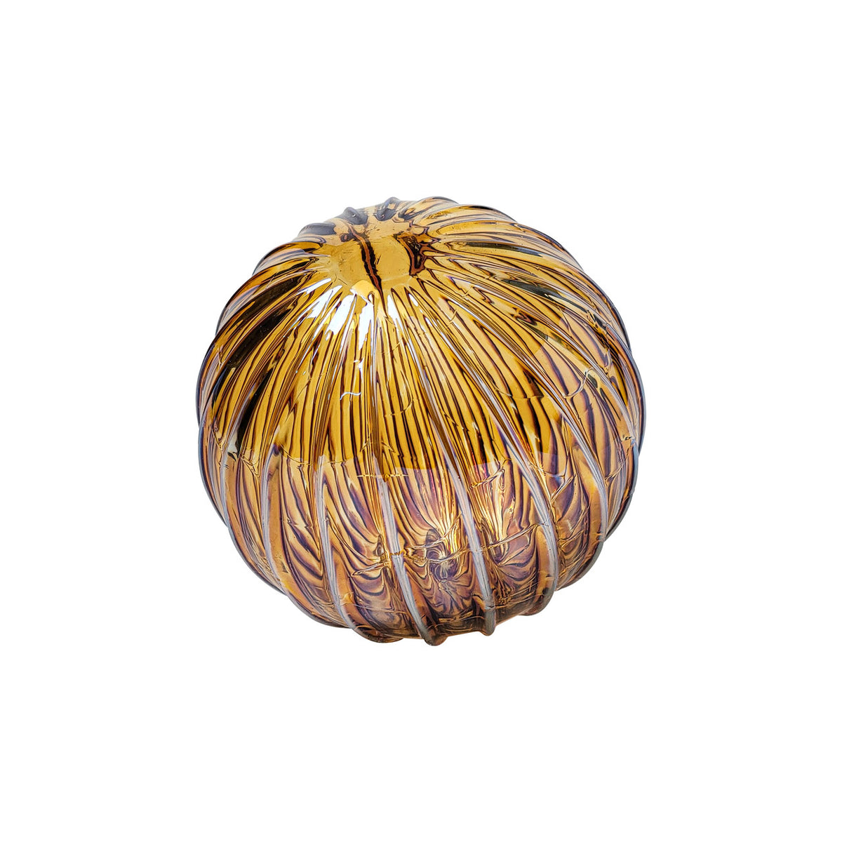 Metallic Violet Gold Handblown Glass Ornament