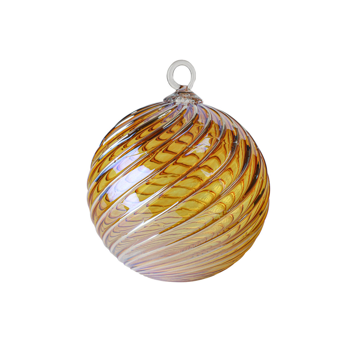 Metallic Violet Gold Handblown Glass Ornament