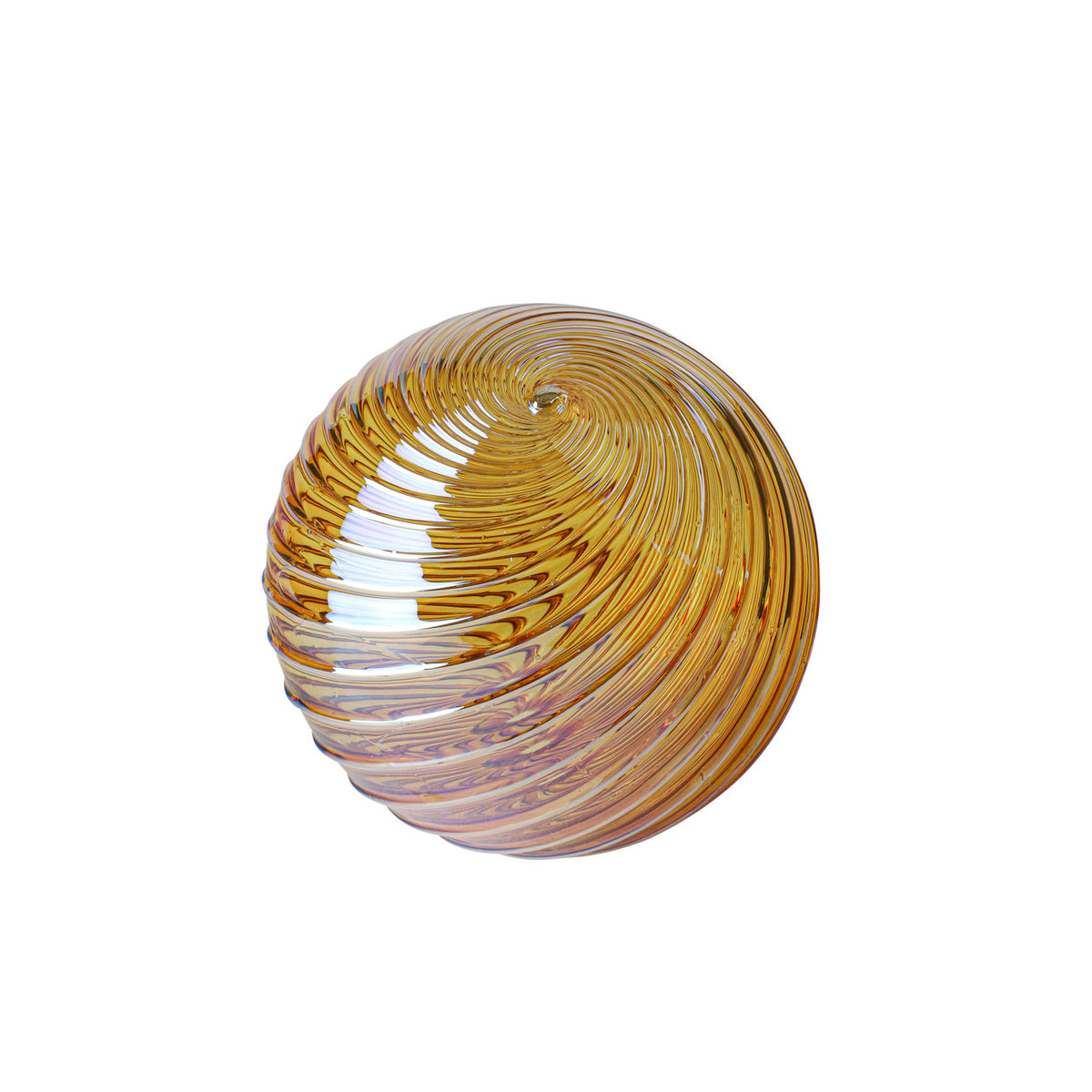 Metallic Violet Gold Handblown Glass Ornament