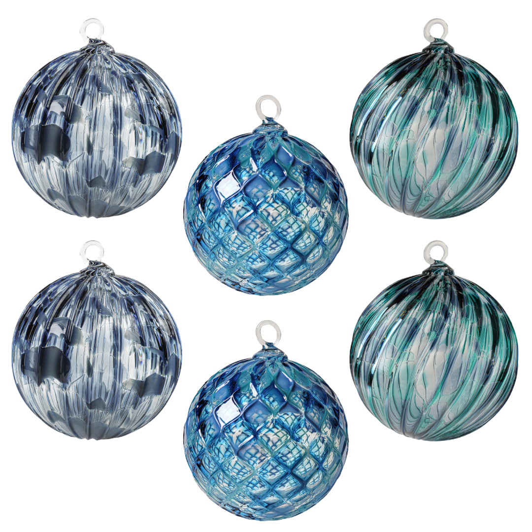 Set of 6 Handblown glass ornament