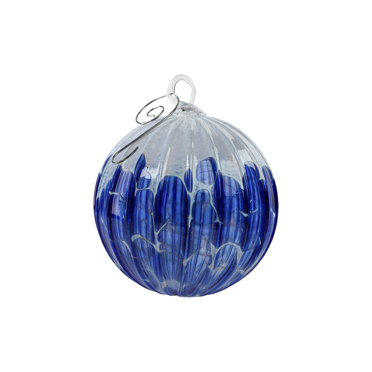 Ocean Snow Flurry Handblown Glass Ornament