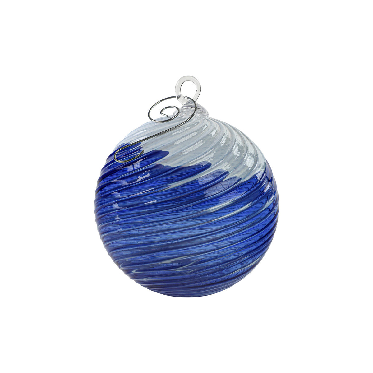 Ocean Snow Flurry Handblown Glass Ornament