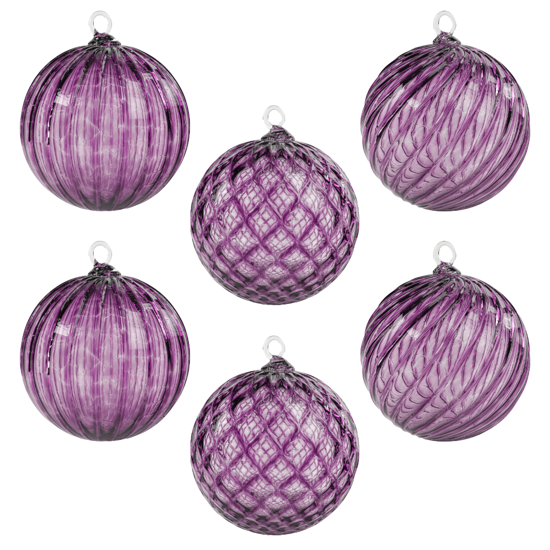 Plum Handblown Glass Ornament