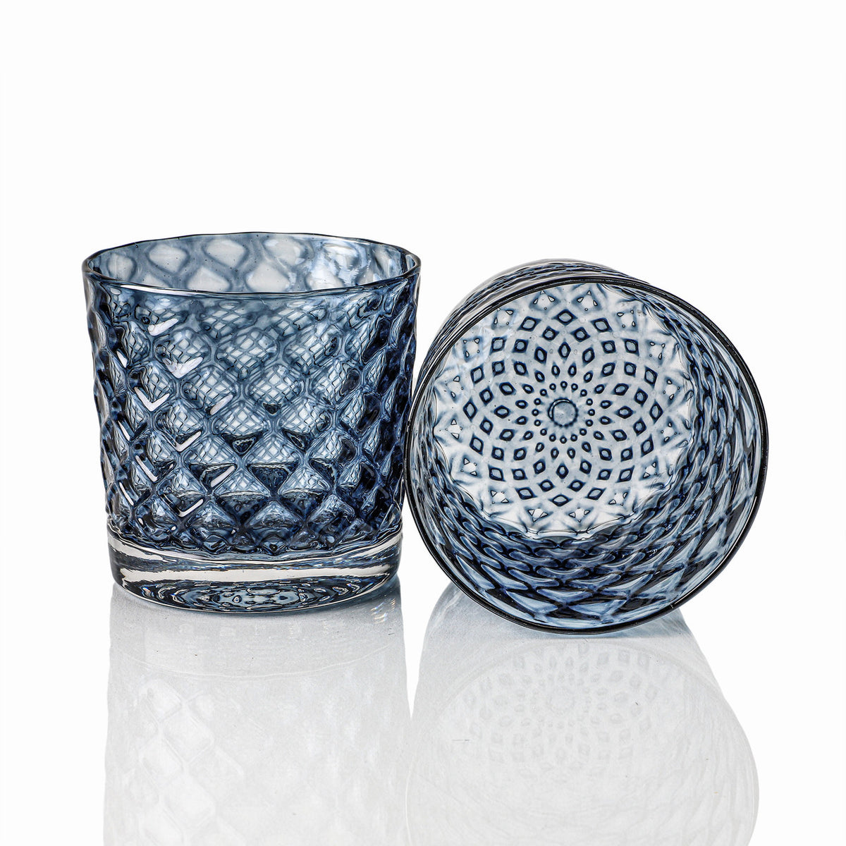 Ice & Slate Blue Mindala Glass Set