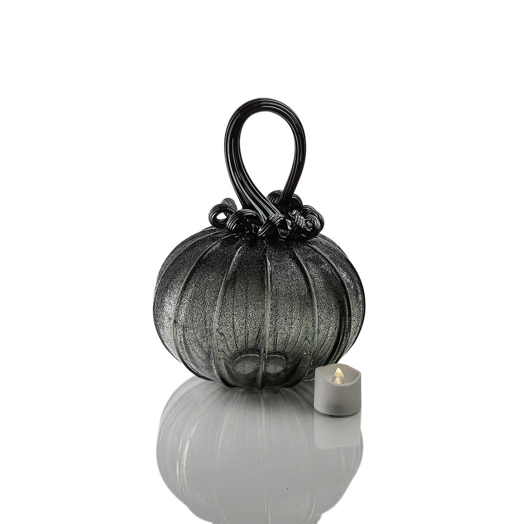 Raven Textured Pumpkin w/Tealight