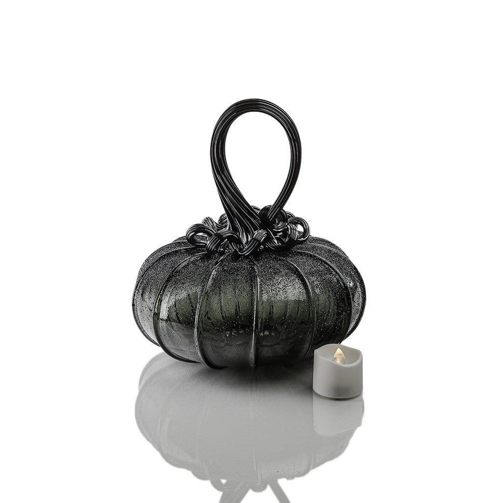 Raven Textured Pumpkin w/Tealight