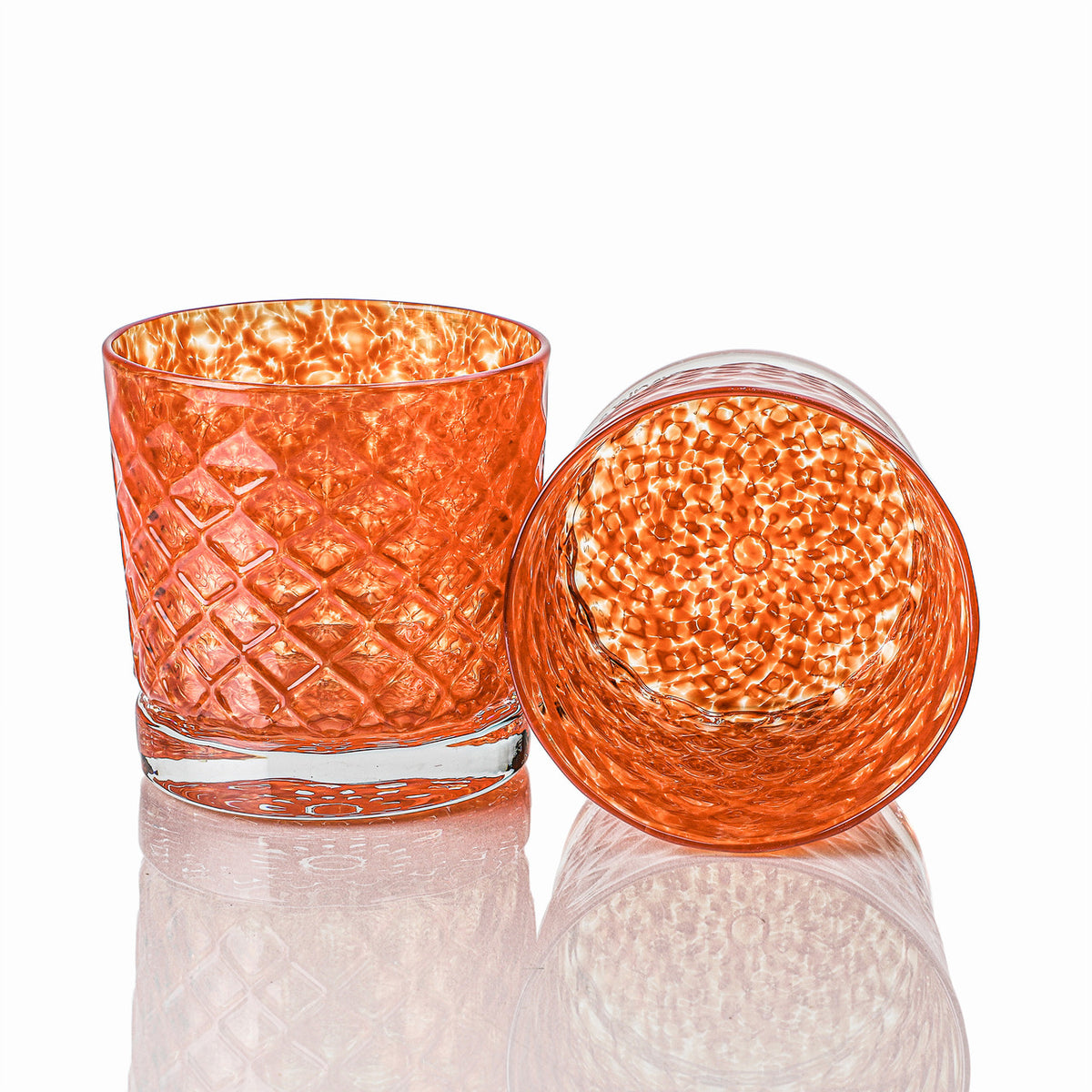 Candy Apple Red & Pink Lemonade Mindala Glass Set