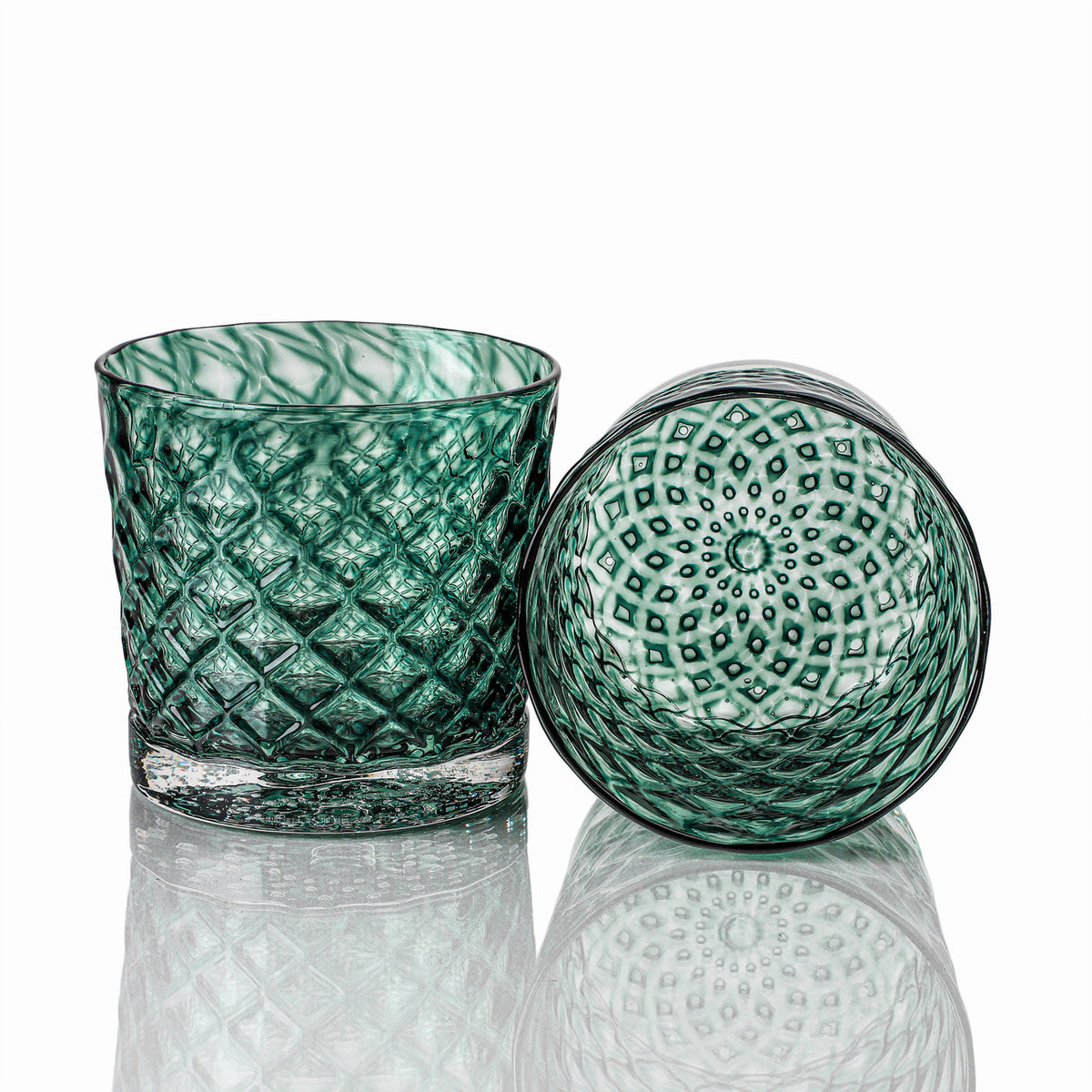 Deep Pine & Wintergreen Mindala Glass Set