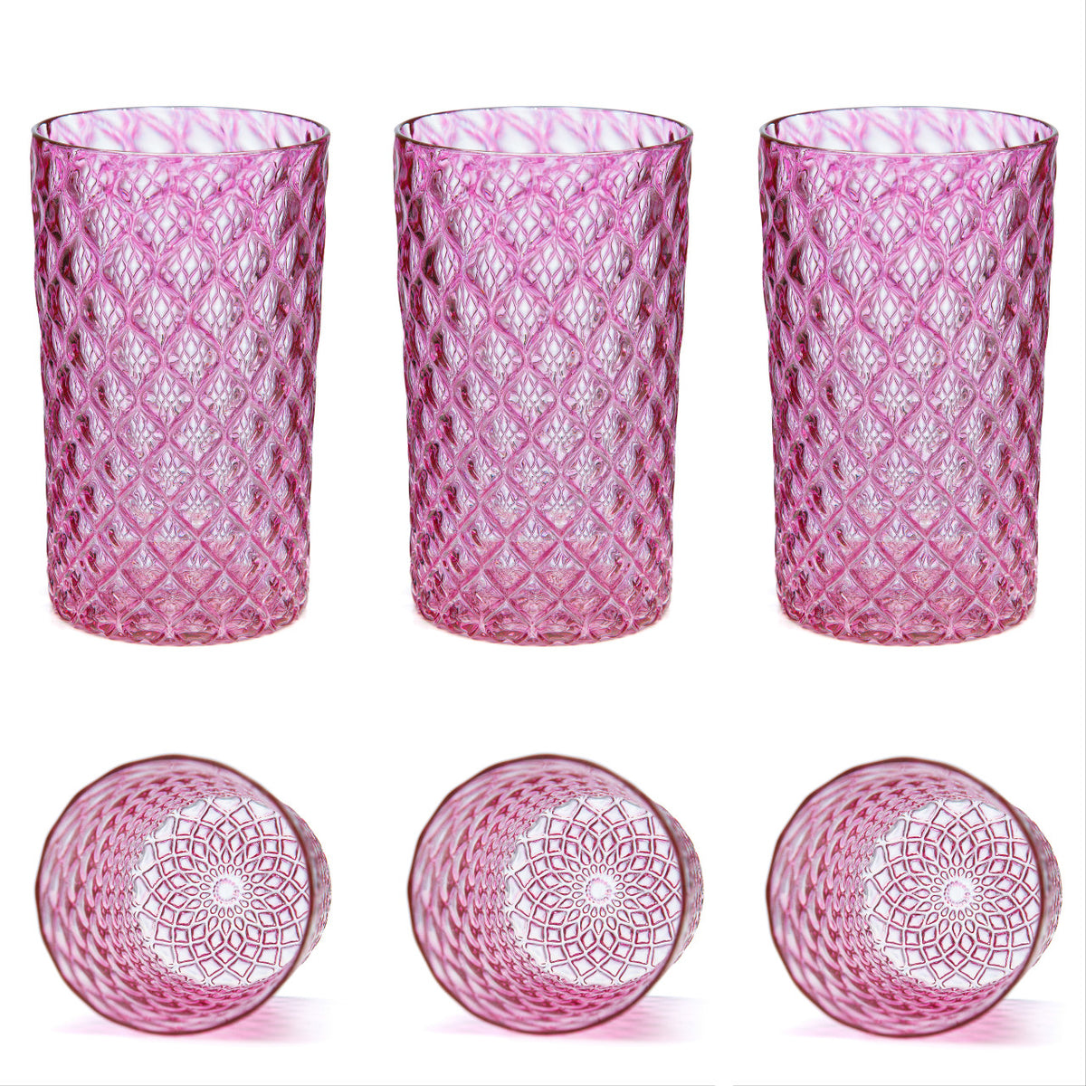 Pomegranate Pink Mandala Glass