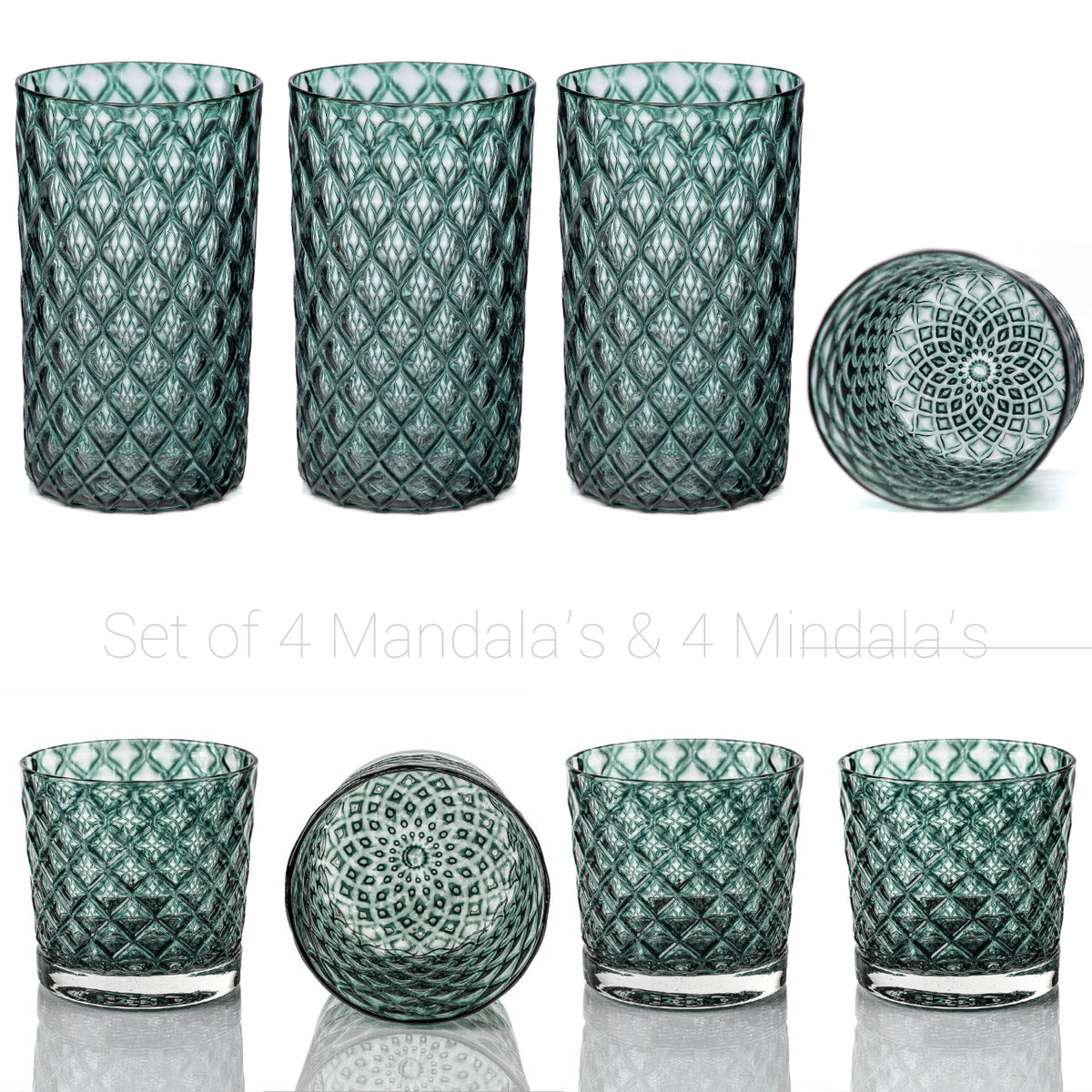 Deep Pine Mandala Glass