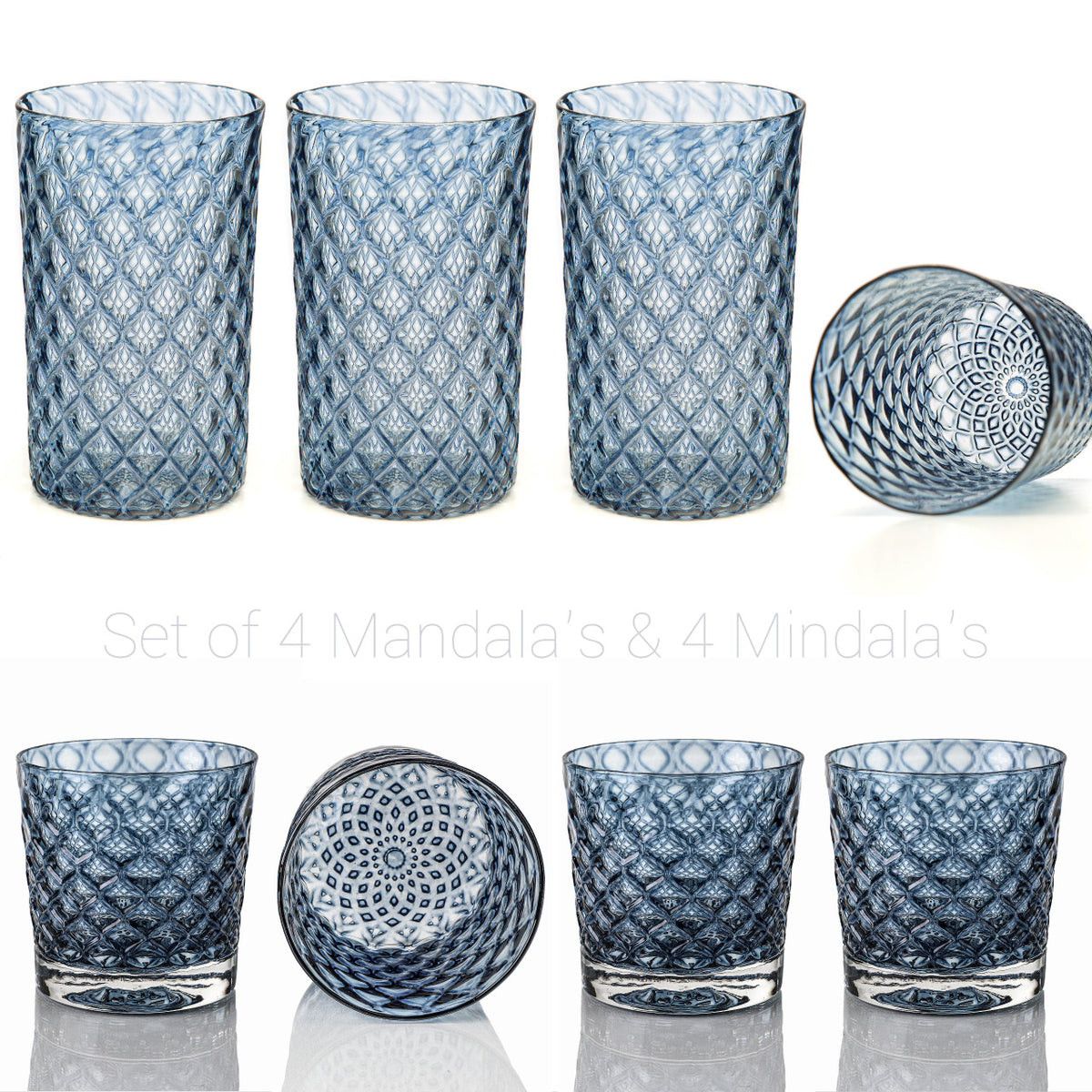 Slate Blue Mandala Glass
