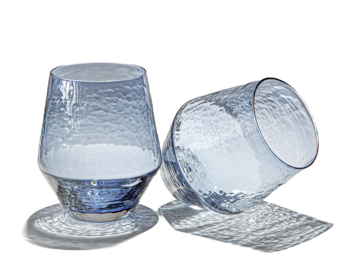 SLATE BLUE | Sparkling Stemless Glassware