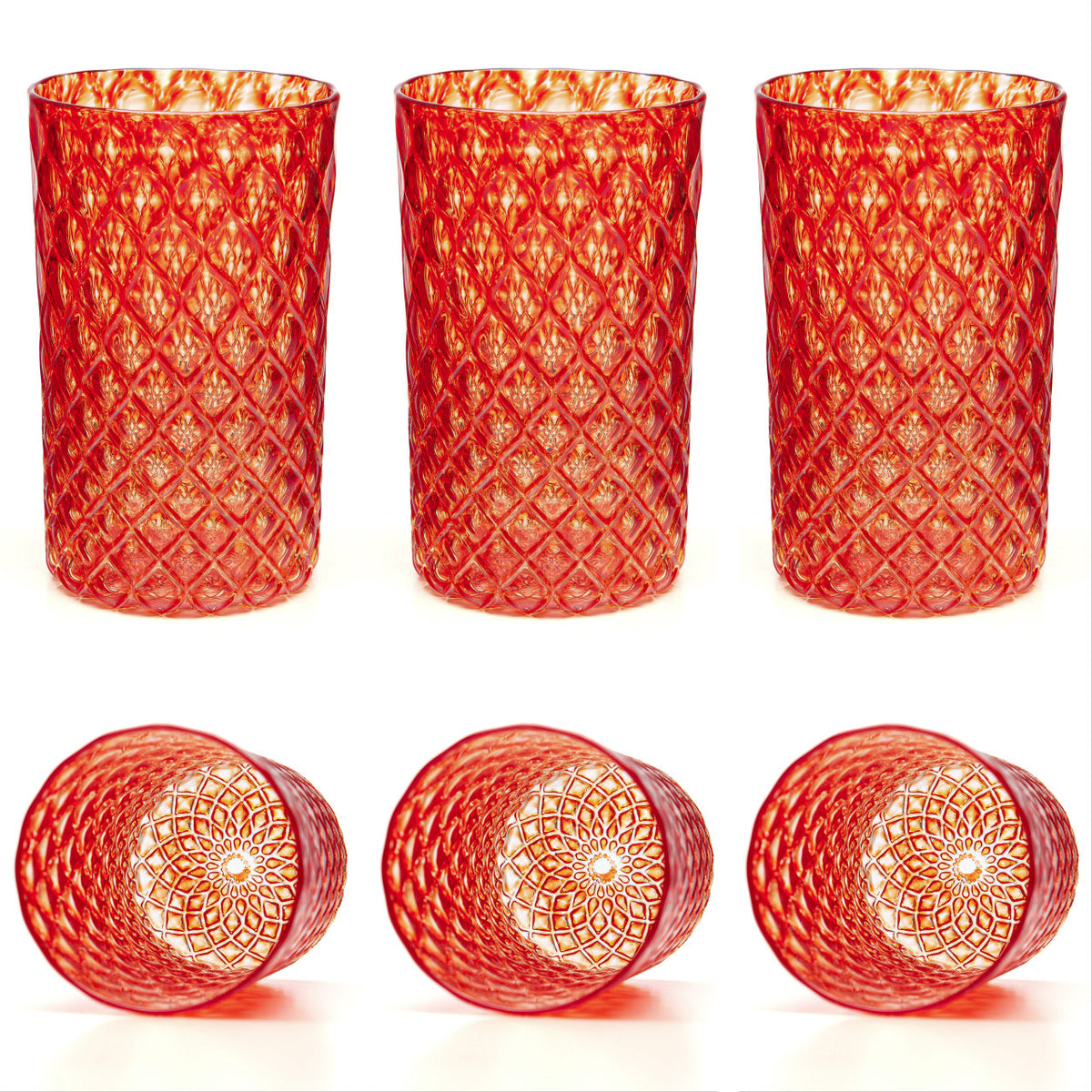 Candy Apple Red Mandala Glass