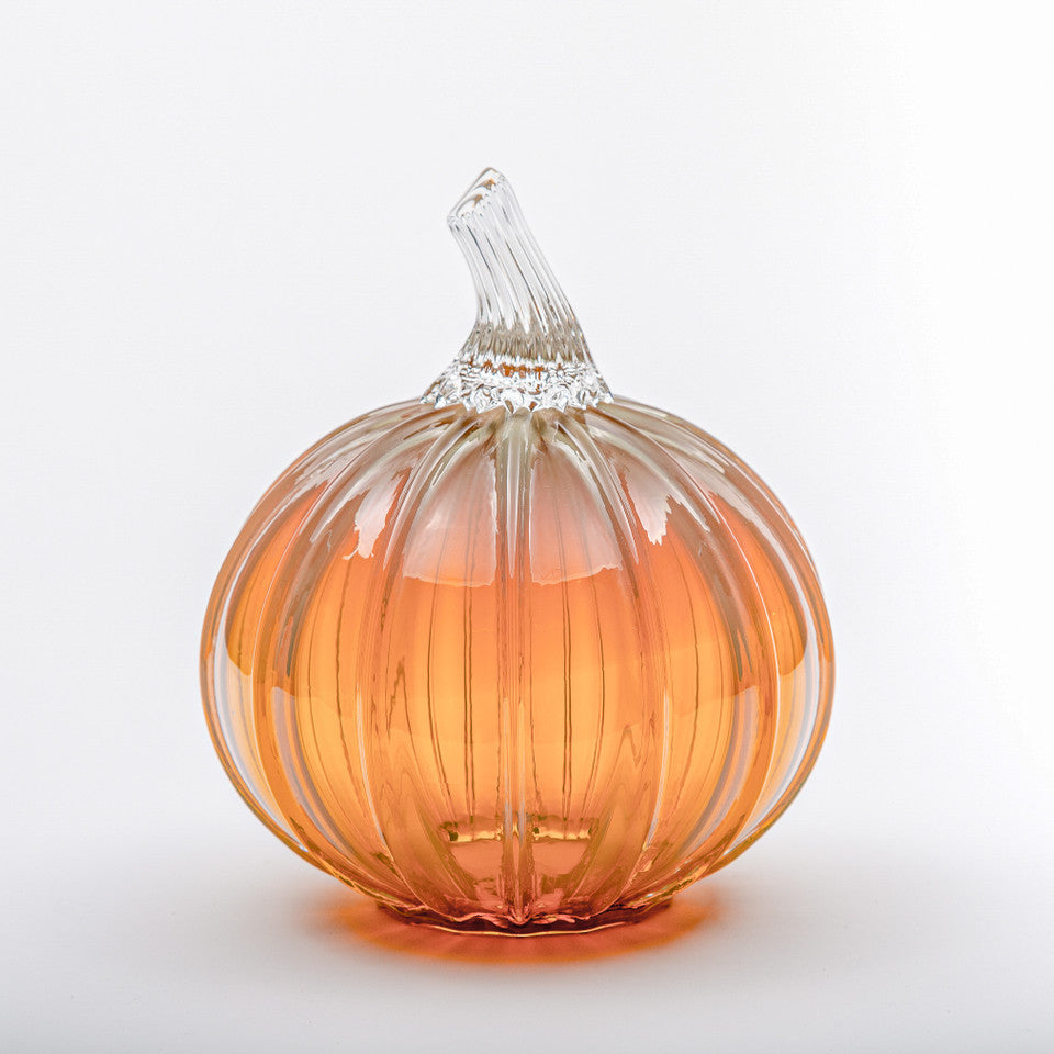 Iridescent Glass Pumpkin w/Tealight