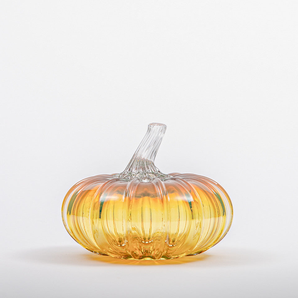 Iridescent Glass Pumpkin w/Tealight