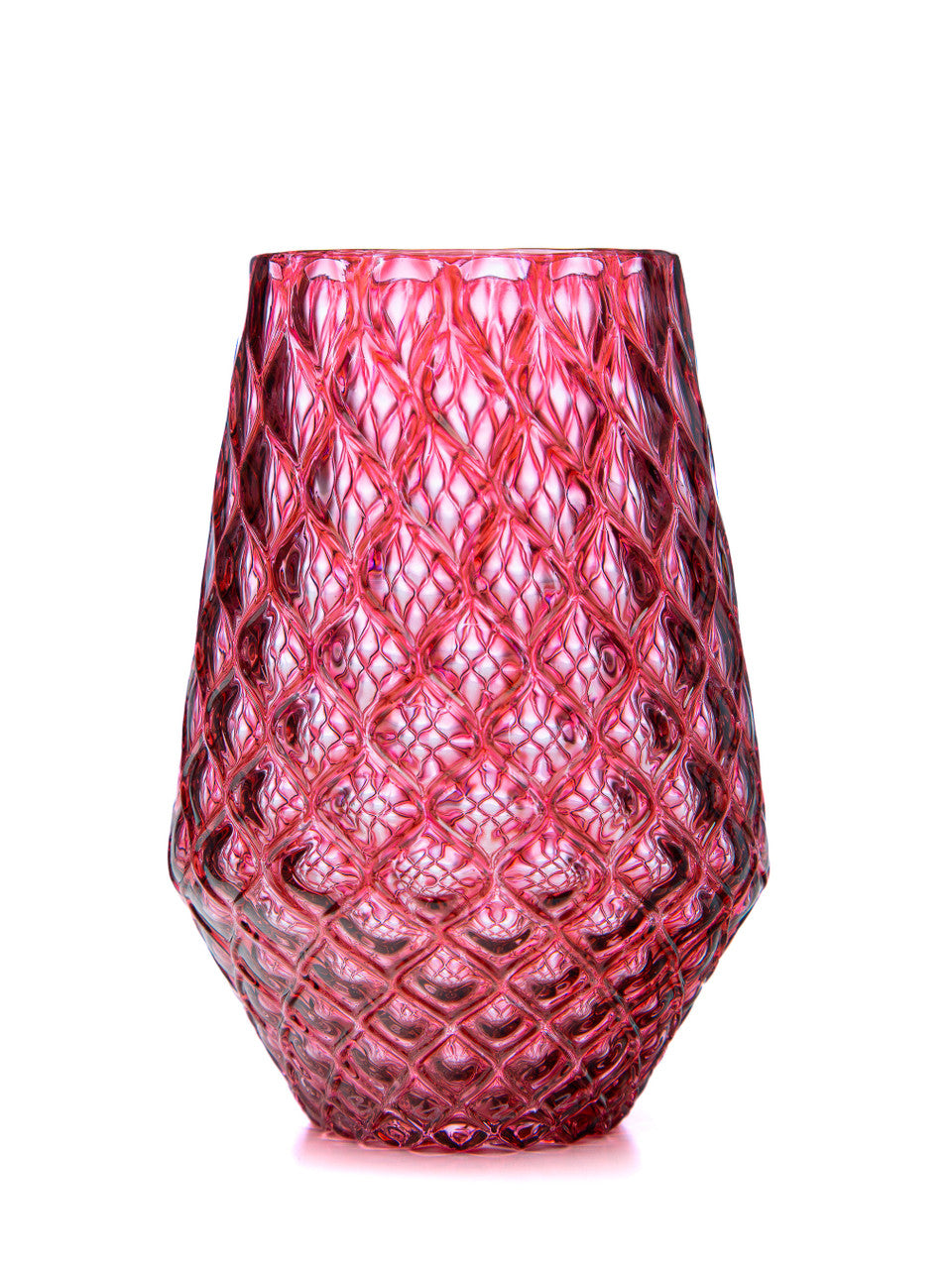 Raspberry Diamond Cut Tulip Tumbler
