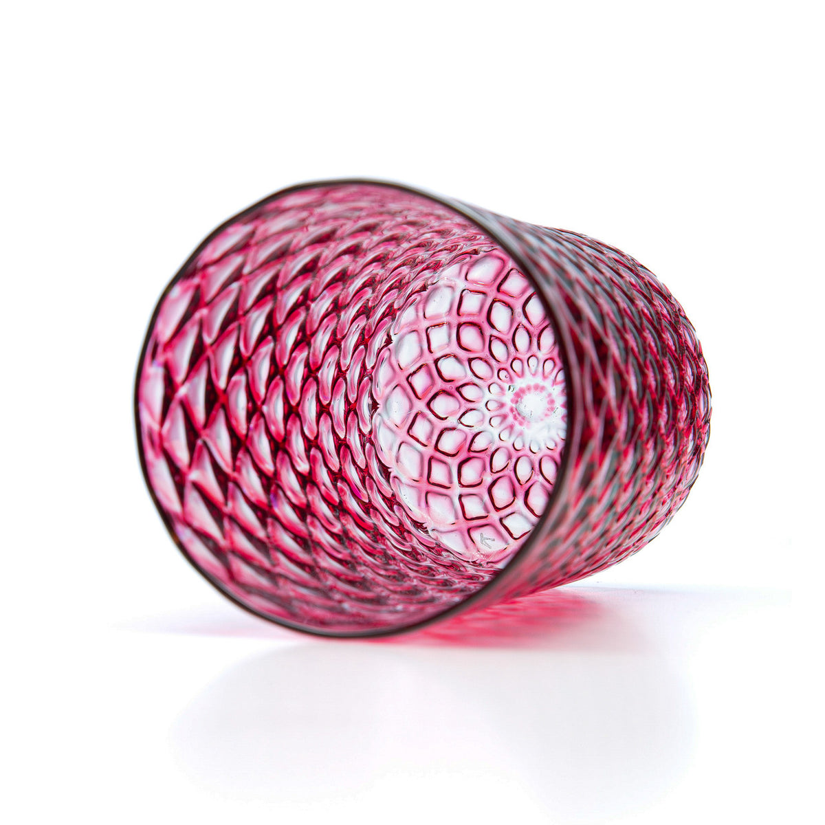Raspberry Mandala Glass