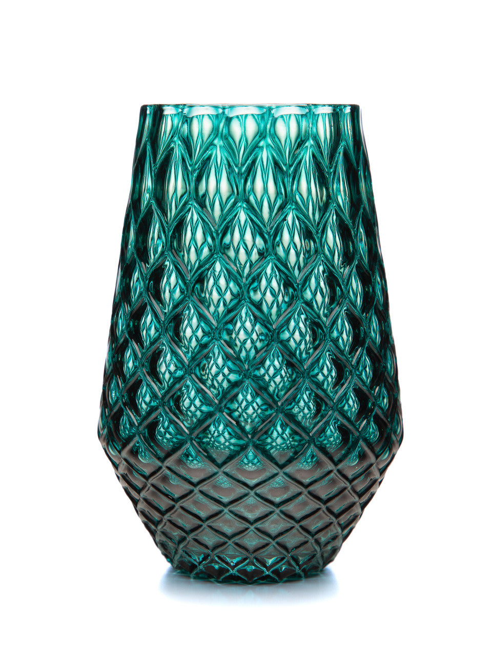 Turquoise Diamond Cut Tulip Tumbler