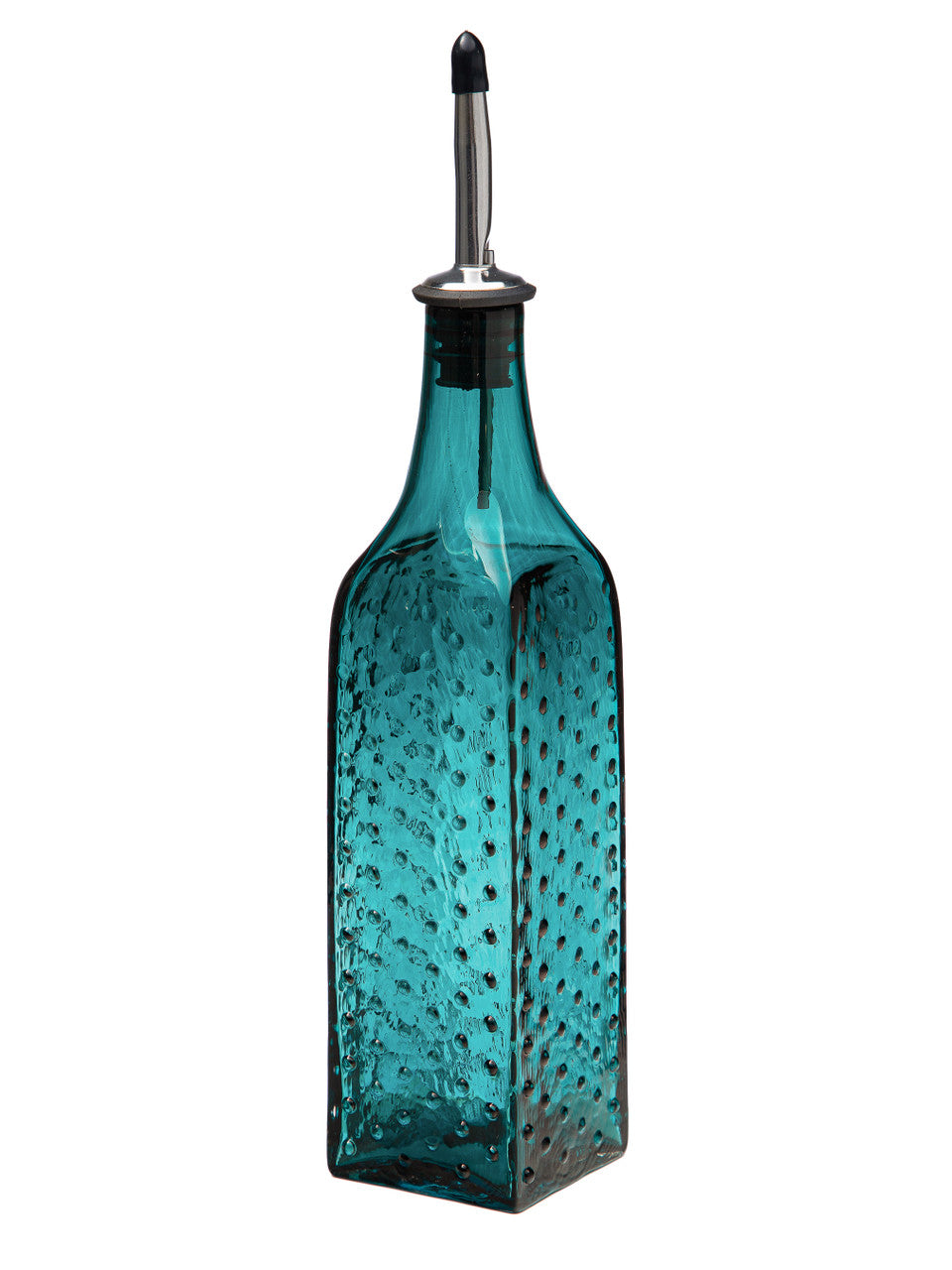Turquoise Hobnail Handblown Bottle