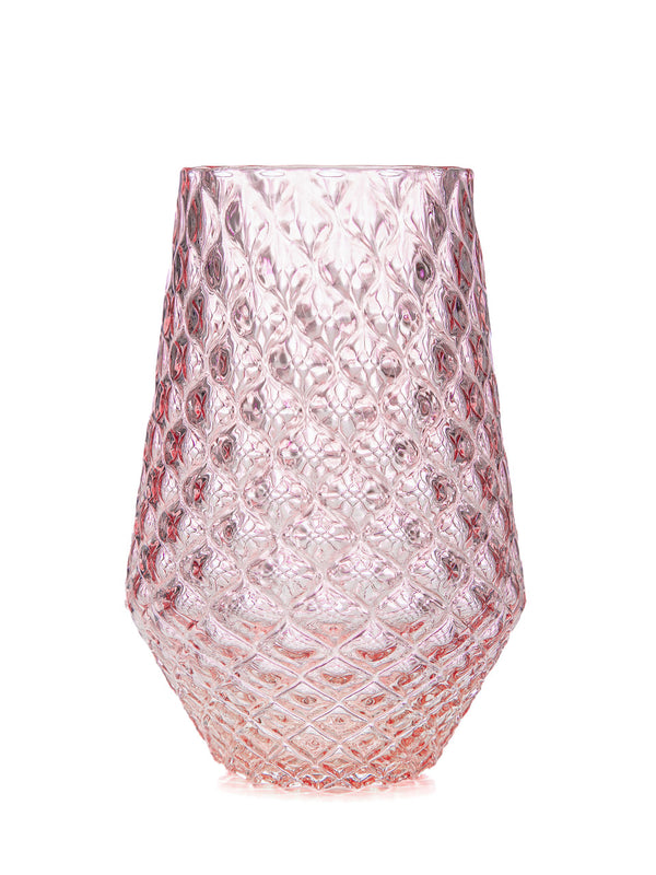Pink Lemonade Diamond Cut Tulip Tumbler - 2BGlass