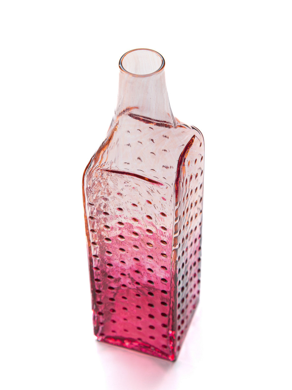 Pink Lemonade &amp; Raspberry Hobnail Handblown Bottle