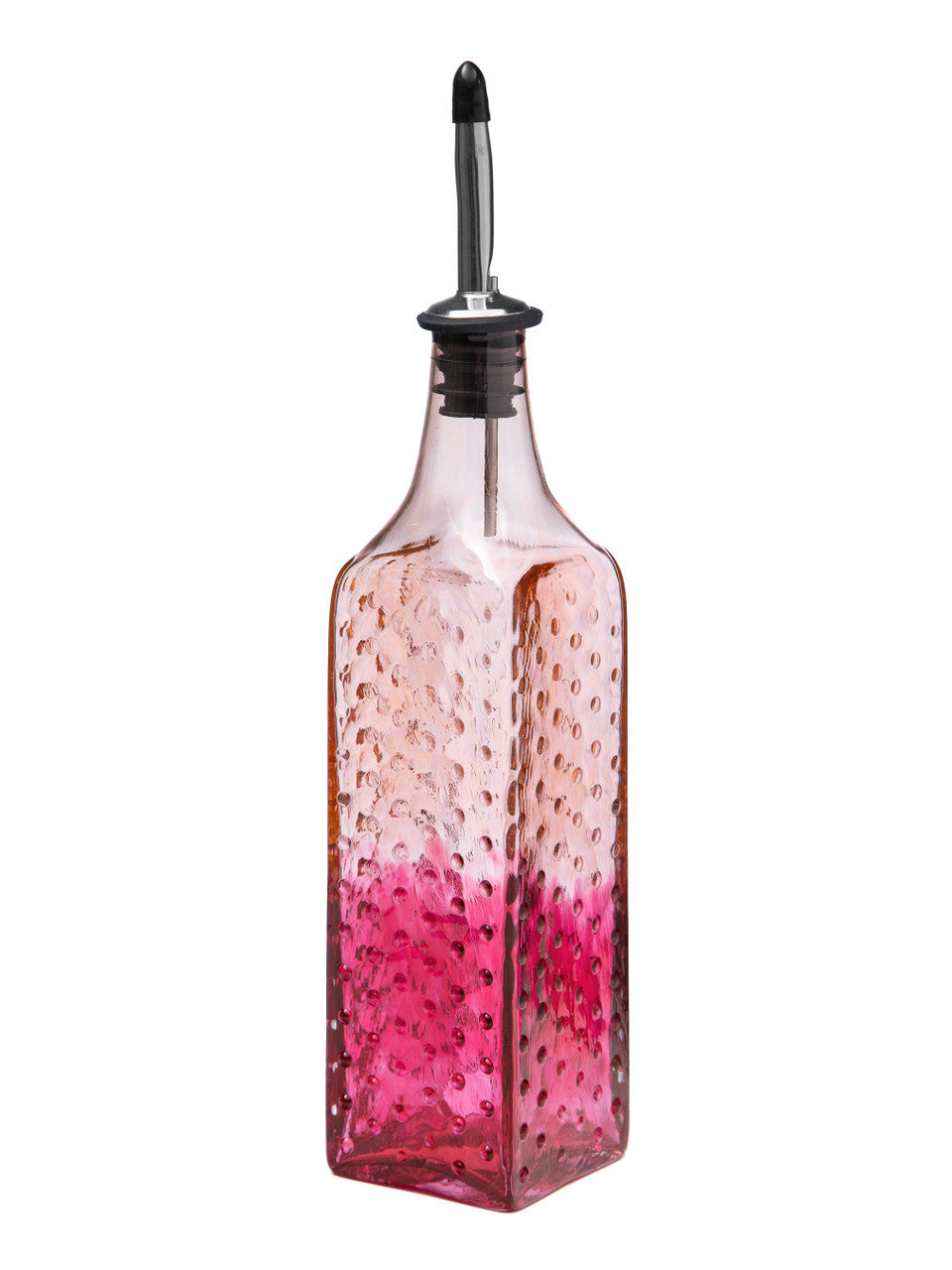 Pink Lemonade &amp; Raspberry Hobnail Handblown Bottle