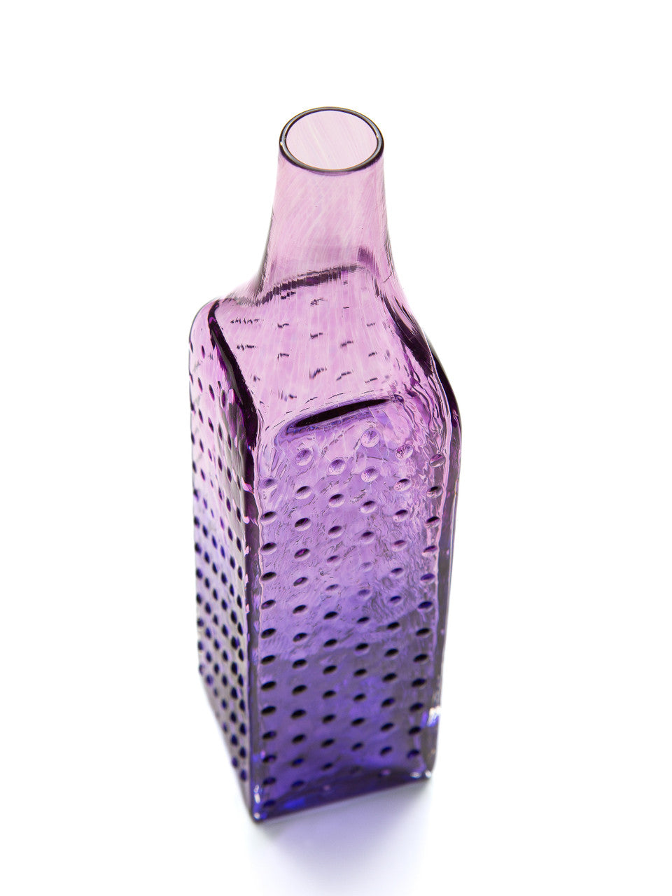 Lavender &amp; Grape Hobnail Handblown Bottle
